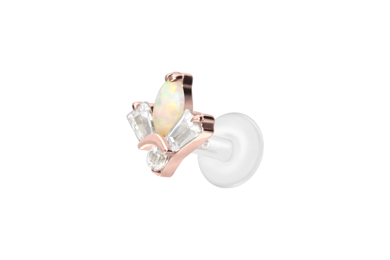 PTFE Labret Piercing mit Innengewinde + Titan-Aufsatz LOTUSBLÜTE